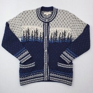 Baltic Inspirations Sweater Womens Small Blue Cardigan Fair Isle Cottagecore